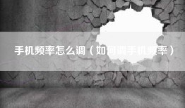 手机频率怎么调（如何调手机频率）