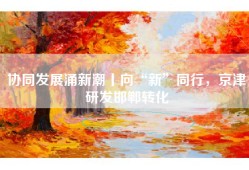 协同发展涌新潮丨向“新”同行，京津研发邯郸转化