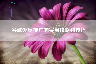 谷歌外贸推广的实用攻略和技巧