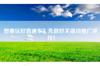 想要玩好直通车？先做好关键词推广评分！