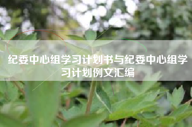 纪委中心组学习计划书与纪委中心组学习计划例文汇编 纪委中心组学习计划书与纪委中心组学习计划例文汇编