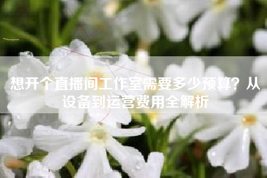想开个直播间工作室需要多少预算？从设备到运营费用全解析
