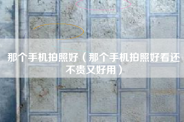 那个手机拍照好（那个手机拍照好看还不贵又好用）