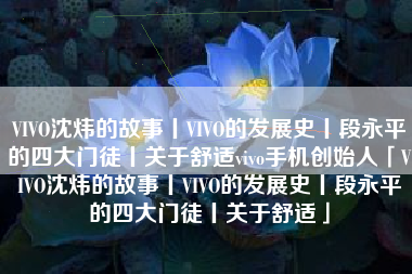 VIVO沈炜的故事丨VIVO的发展史丨段永平的四大门徒丨关于舒适vivo手机创始人「VIVO沈炜的故事丨VIVO的发展史丨段永平的四大门徒丨关于舒适」